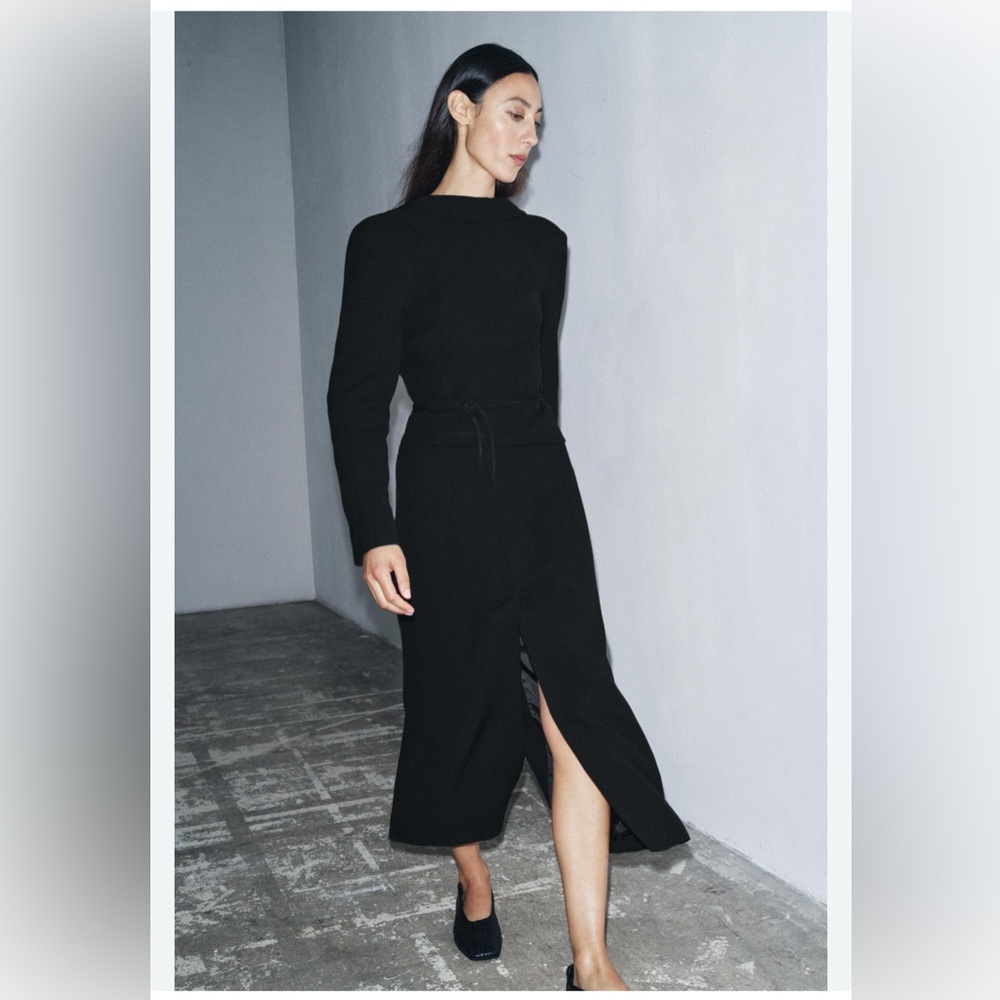 ZARA COAT DRESS WITH SASH ZW COLLECTION LIMITED EDITION